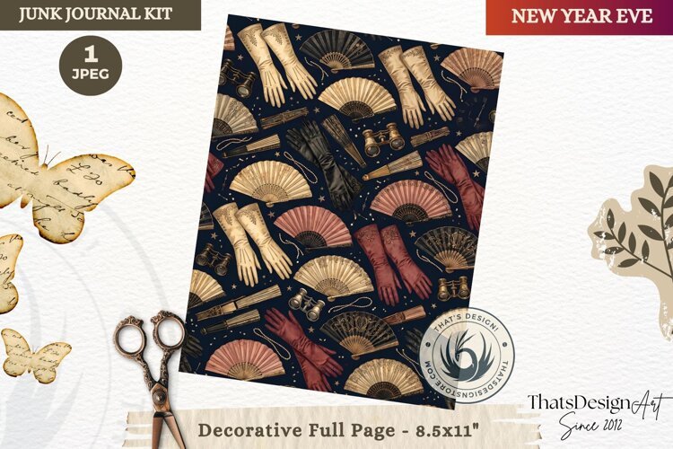 Vintage New Year Junk Journal useful Page for scrapbooking example image 1