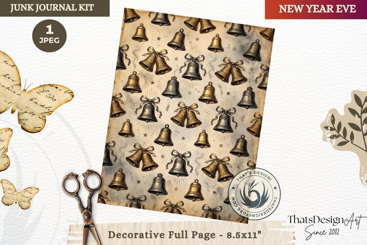 Vintage New Year Junk Journal useful Page for scrapbooking example image 1
