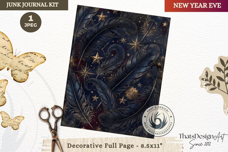 Vintage New Year Junk Journal useful Page for scrapbooking example image 1
