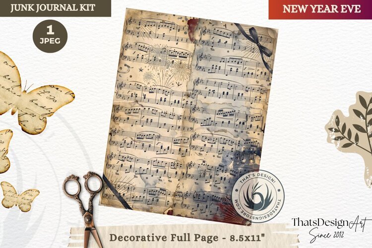 Vintage New Year Junk Journal useful Page for scrapbooking example image 1
