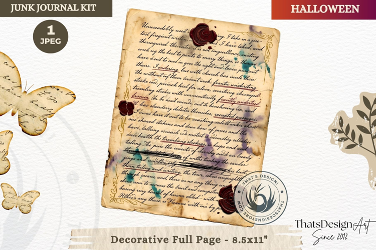 Gothic Haunted House Halloween Junk Journal decorative page