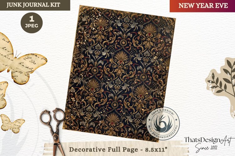 Vintage New Year Junk Journal useful Page for scrapbooking example image 1