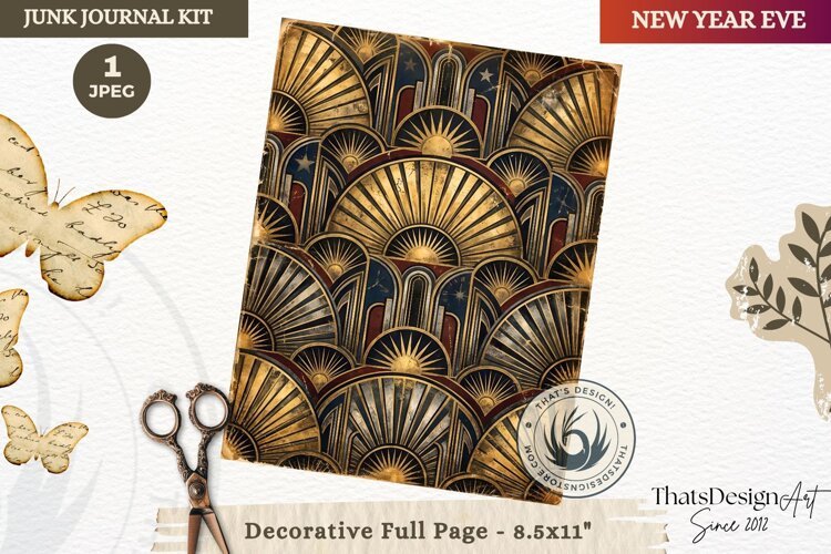 Vintage New Year Junk Journal useful Page for scrapbooking example image 1