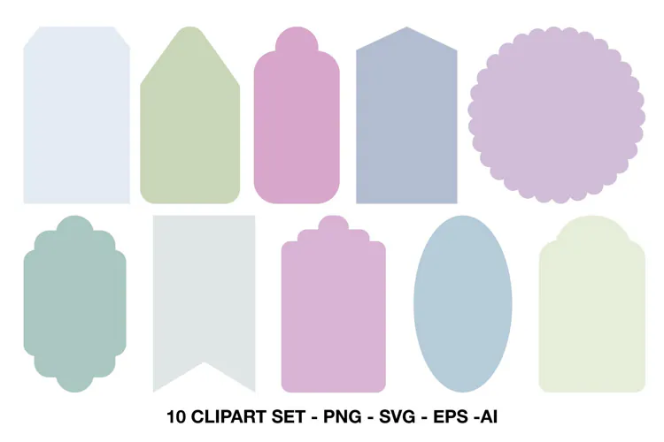 Pastel Decorative Tags and Labels for Crafts and Scrapbook