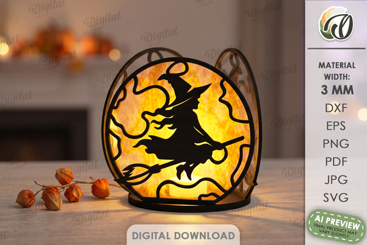 Decorative Glass Night Light Laser Cut. Tea Light Holder SVG
