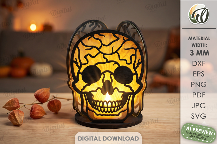 Decorative Glass Night Light Laser Cut. Tea Light Holder SVG