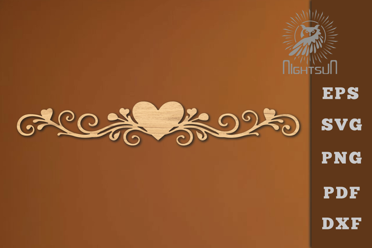 Decorative Heart Lasercut Border SVG