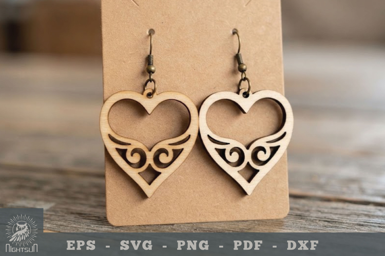 Decorative Heart Lasercut Earring 1