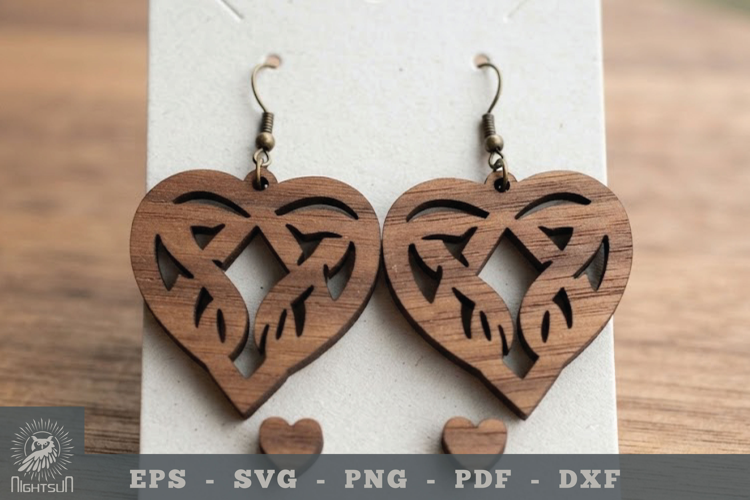 Decorative Heart Lasercut Earring 3