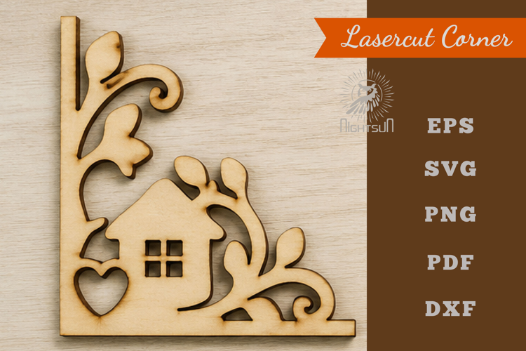 Decorative House Lasercut Corner SVG
