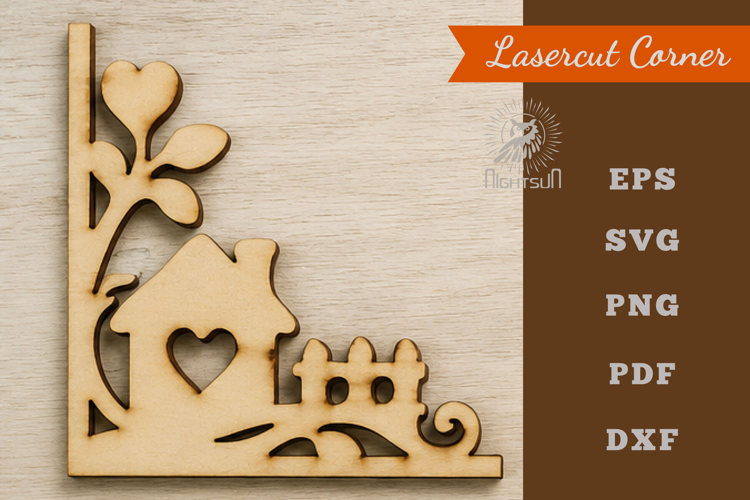 Decorative House Lasercut Corner SVG