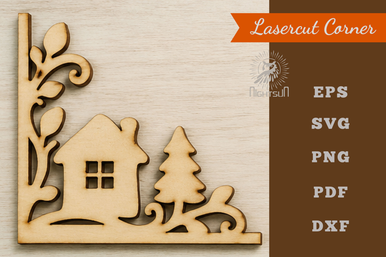 Decorative House Lasercut Corner SVG
