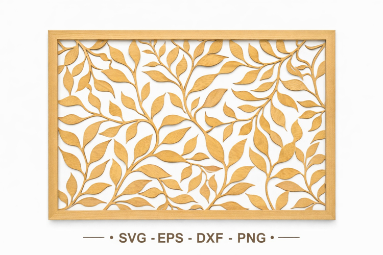 Leafy Decorative Panel Laser Cut File SVG