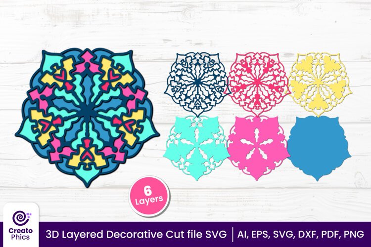 decorative-mandpapercut file-laser cutting-paper cutting-floral svg-3d svg-decorative layered-cricut SVG-3d-layered-