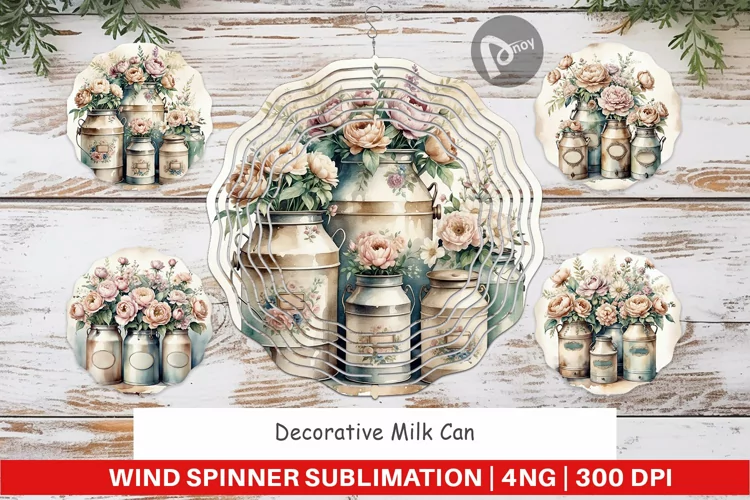 Wind Spinner Decorative Milk Can