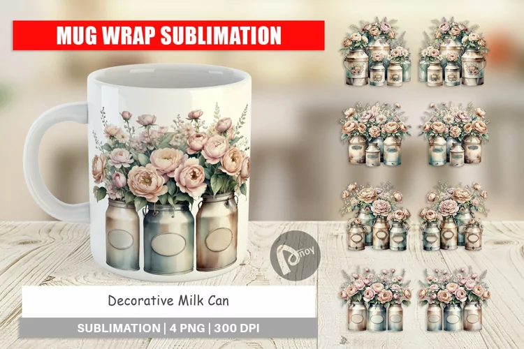 Mug Wrap Decorative Milk Can