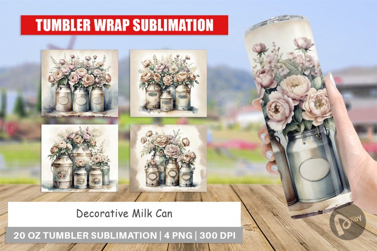 Tumbler Wrap Decorative Milk Can example image 1