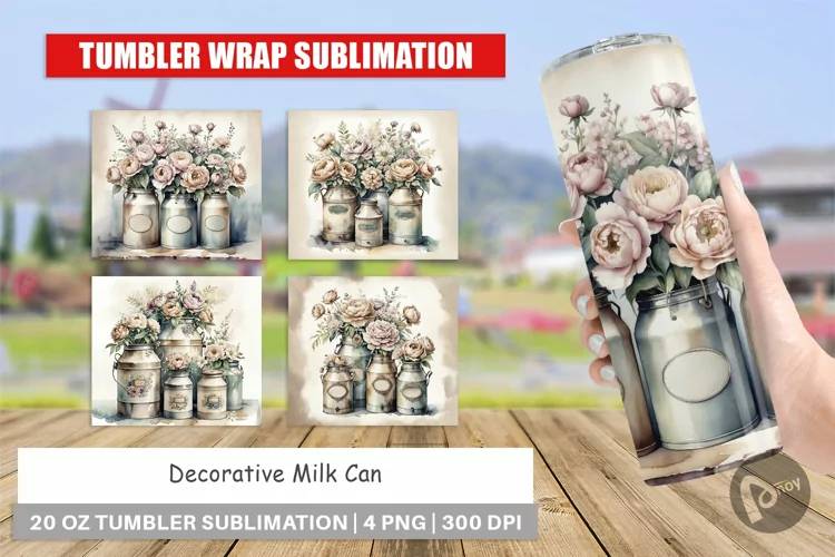 Tumbler Wrap Decorative Milk Can