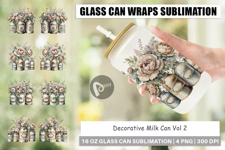 Glass Can Decorative Milk Can