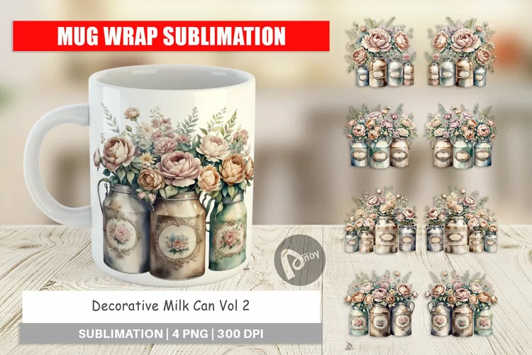 Mug Wrap Decorative Milk Can