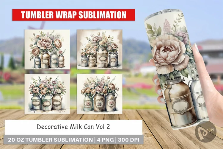 Tumbler Wrap Decorative Milk Can