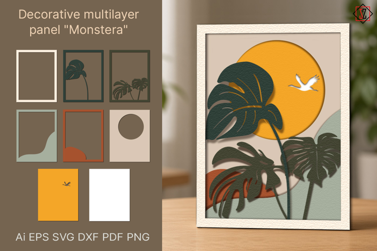 Multilayered Wall Art "Monstera"