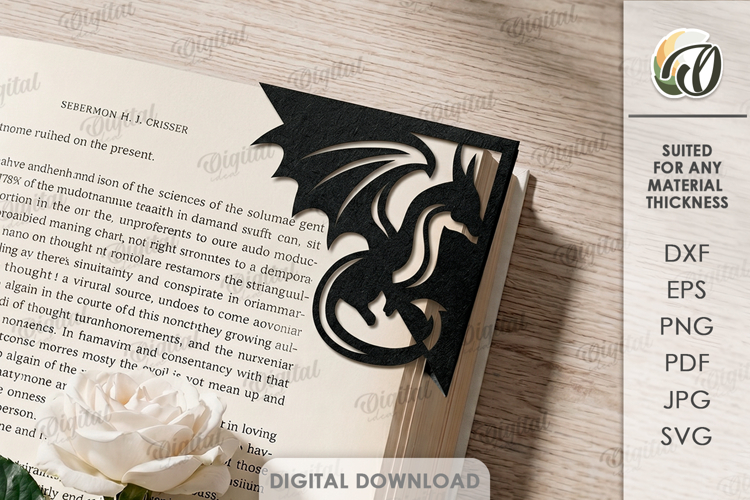 Decorative Corner Bookmark. Corner Bookmark Template SVG