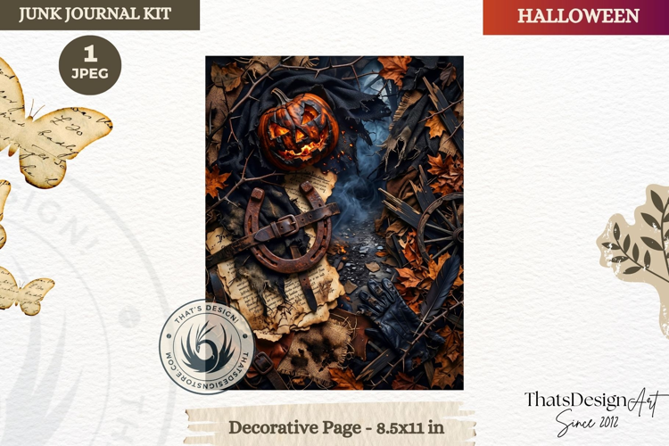 Horror Halloween Junk Journal Gothic cover decorative page