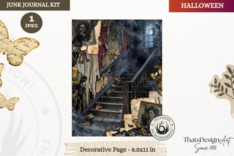 Horror Halloween Junk Journal Gothic cover decorative page
