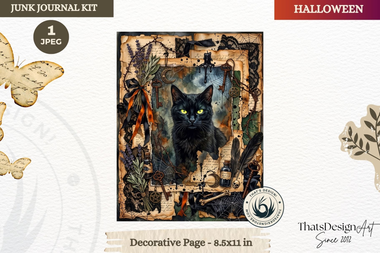 Horror Halloween Junk Journal Gothic cover decorative page