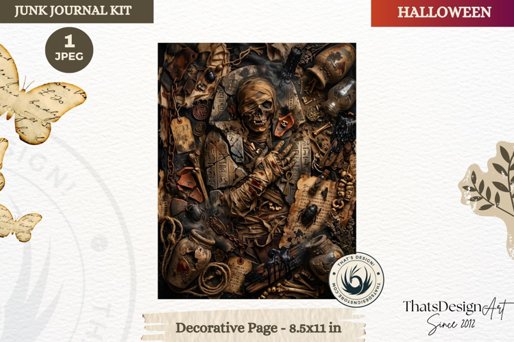 Horror Halloween Junk Journal Gothic cover decorative page