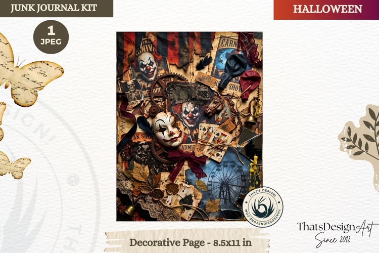 Horror Halloween Junk Journal Gothic cover decorative page