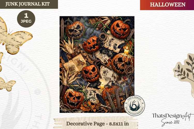 Horror Halloween Junk Journal Gothic cover decorative page