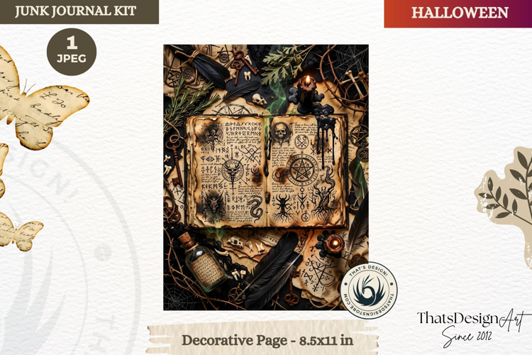 Horror Halloween Junk Journal Gothic cover decorative page