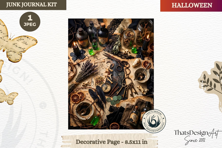 Horror Halloween Junk Journal Gothic cover decorative page