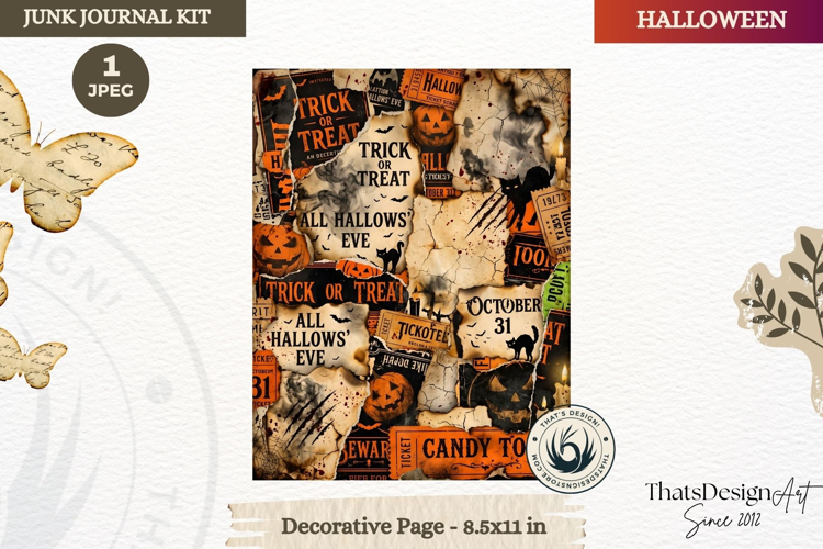 Horror Halloween Junk Journal Gothic cover decorative page