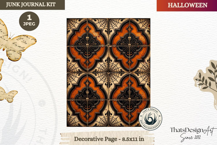 Horror Halloween Junk Journal Gothic cover decorative page