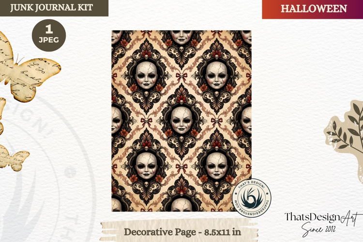 Horror Halloween Junk Journal Gothic cover decorative page