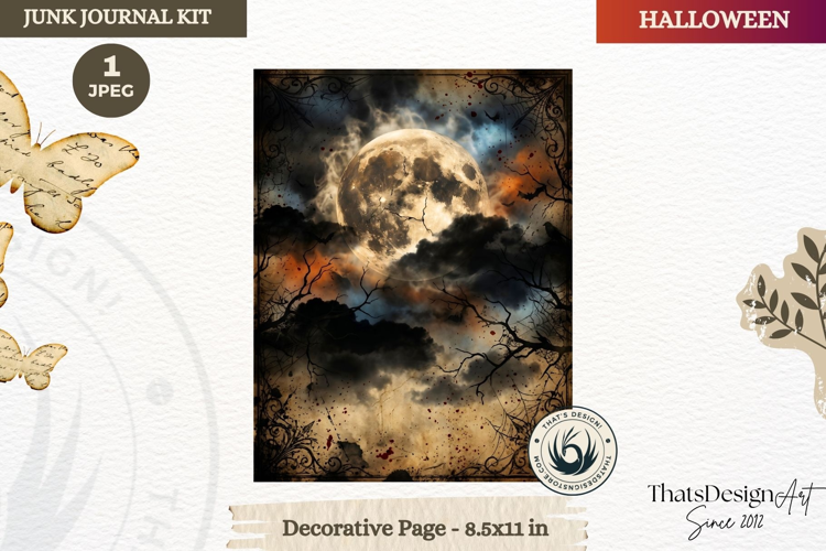 Horror Halloween Junk Journal Gothic cover decorative page