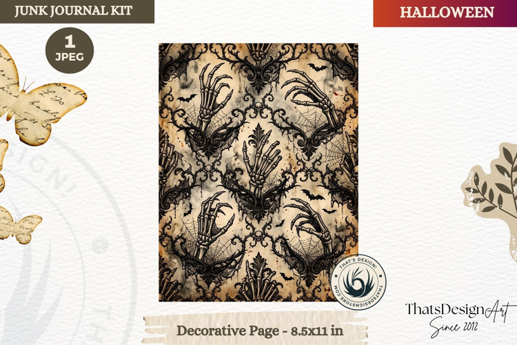 Horror Halloween Junk Journal Gothic cover decorative page