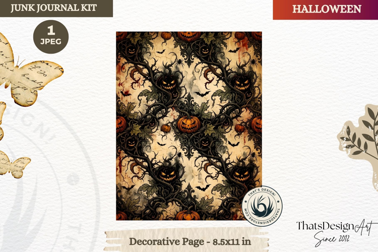Horror Halloween Junk Journal Gothic cover decorative page