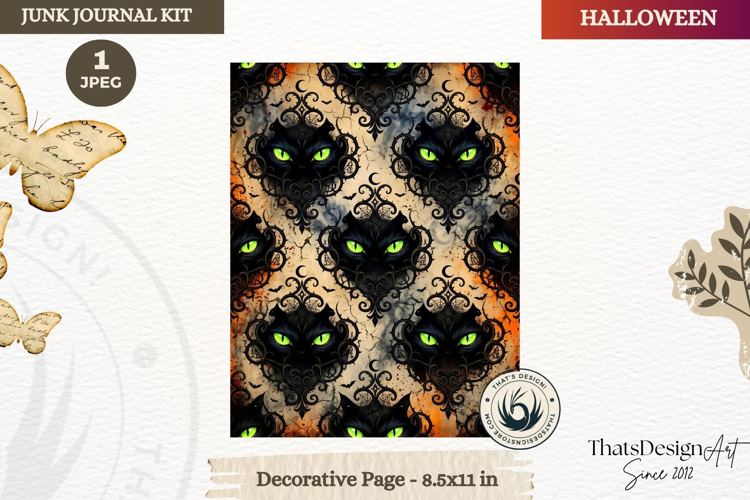 Horror Halloween Junk Journal Gothic cover decorative page
