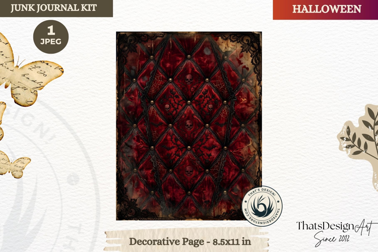 Horror Halloween Junk Journal Gothic cover decorative page
