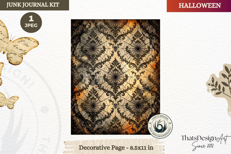 Horror Halloween Junk Journal Gothic cover decorative page