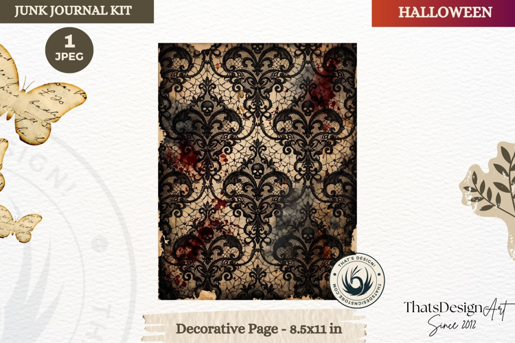 Horror Halloween Junk Journal Gothic cover decorative page