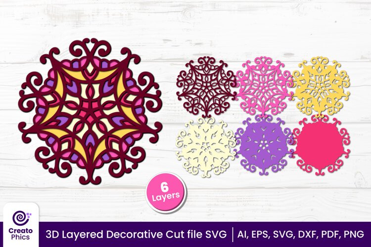 decorative-papercut file-laser cutting-paper cutting-floral svg-3d svg-decorative layered-cricut SVG-3d-layered-