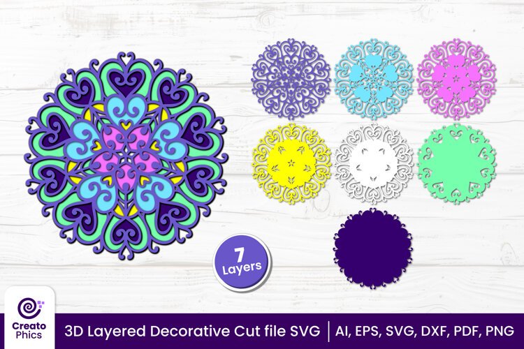 decorative-papercut file-laser cutting-paper cutting-floral svg-3d svg-decorative layered-cricut SVG-3d-layered-