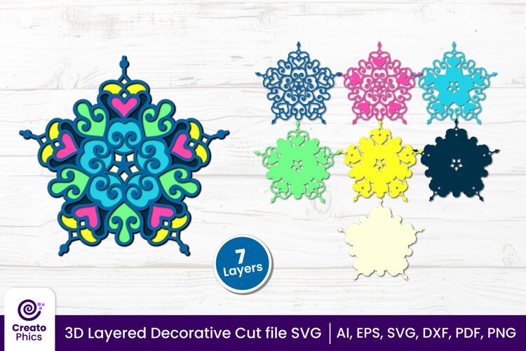 decorative-papercut file-laser cutting-paper cutting-floral svg-3d svg-decorative layered-cricut SVG-3d-layered-