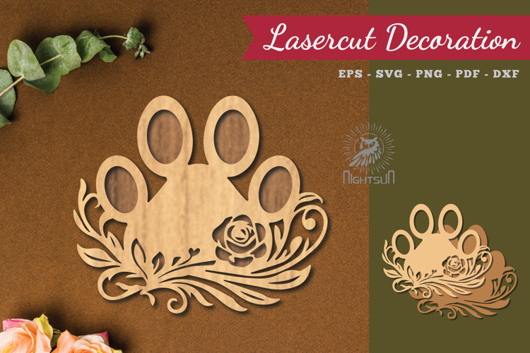 Decorative Paw Lasercut Decoration