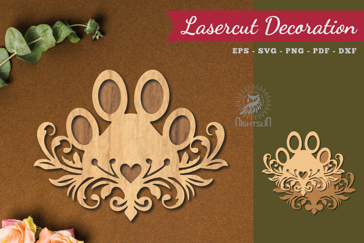 Decorative Paw Lasercut Decoration